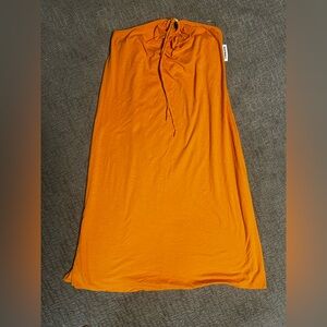 NWT old navy orange strapless dress side splits size xl